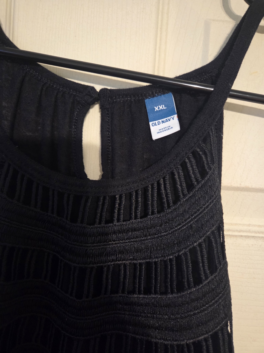 Old Navy Black Ribbed Crochet Tank Top